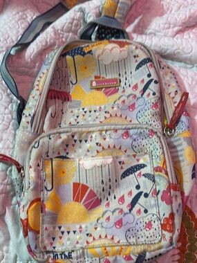 Lily Bloom Yellow Pink Blue Sun & Raindrop Mini Backpack
